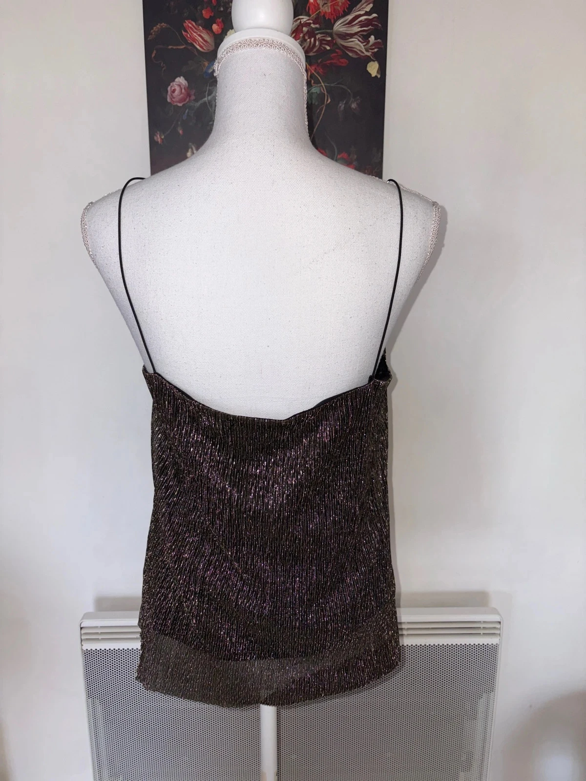 Camille de Paris shiny black and gold tank top size M / 38 – photo 3